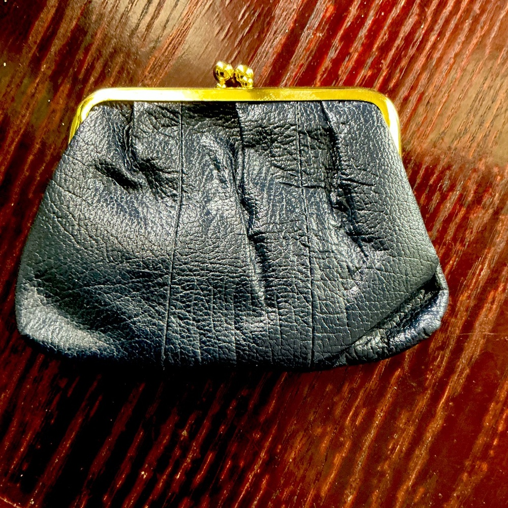 Buxton Black Leather Coin Purse